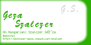 geza szalczer business card